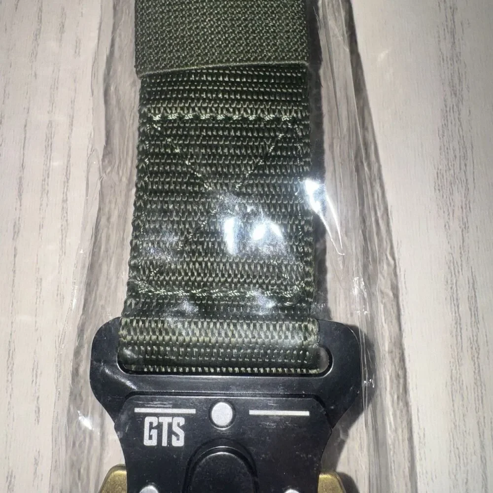 GTS Green Emergency Lightweight Webbed Tactical Belt W/Quick Release Buckle